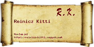 Reinicz Kitti névjegykártya